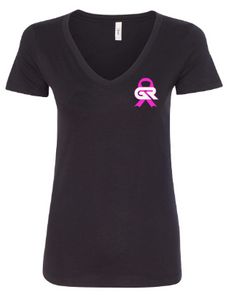 Breast Cancer Awareness Ladies V-Neck T-Shirt